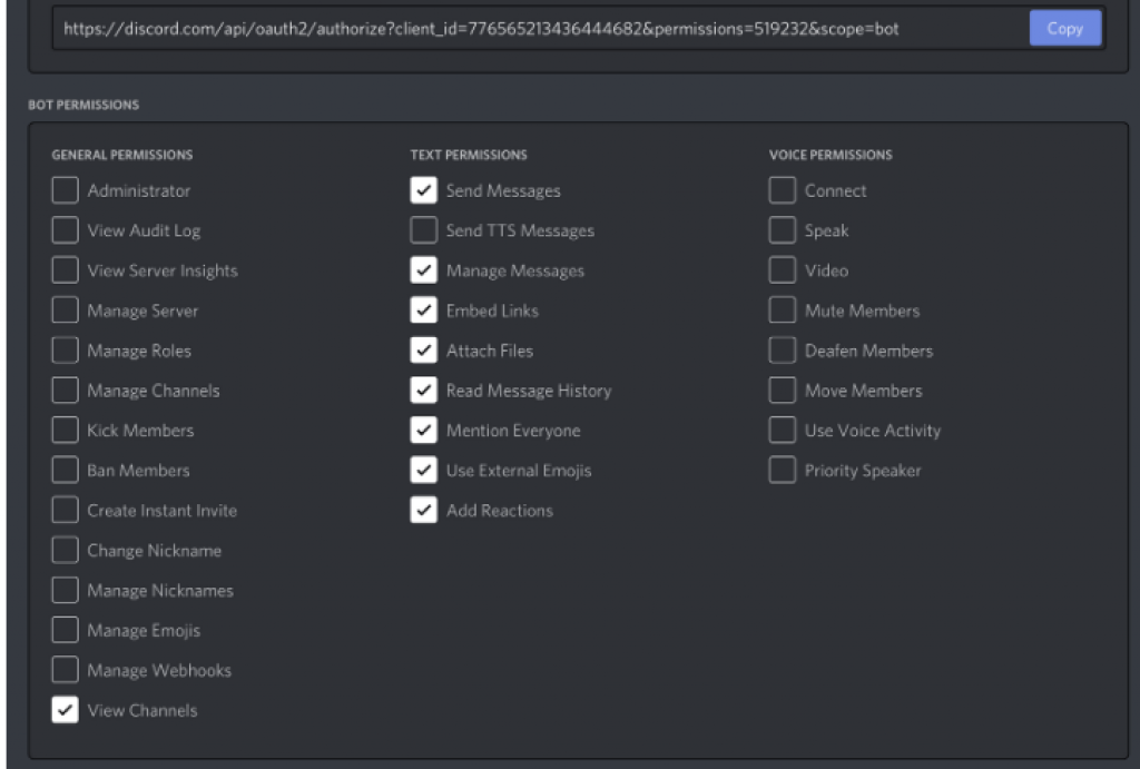 permissions for bot